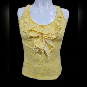 Yellow Ruffled Polka Dot Women's  Tank Top Size Extra‎ Small Old Navy